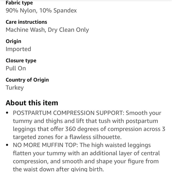 Belly Bandit Mother Tucker Breathable Post partum compression leggings. Size XL - Picture 9 of 10